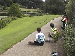 Paul, Neil and Elior eating lunch in the grounds of the Sandringham estate